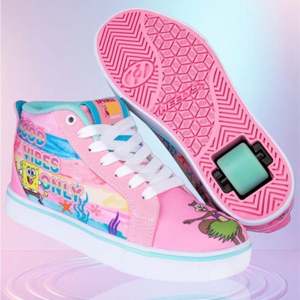 New In Box Pink SpongeBob Good Vibes Only  Heelys.  Womens size 9.